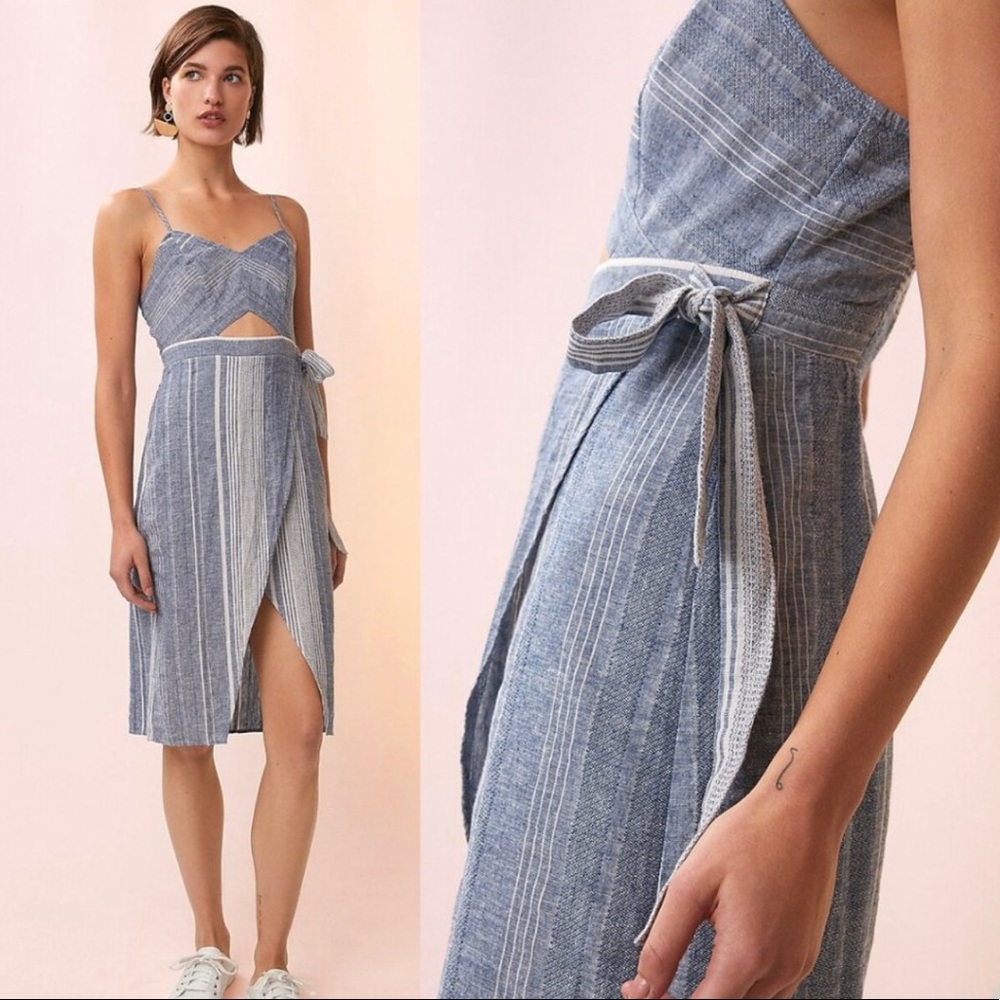 Express Linen cutout dress